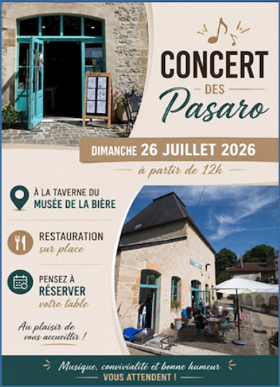 Concert à la taverne du musée le dimanche 26 juillet à partir de midi